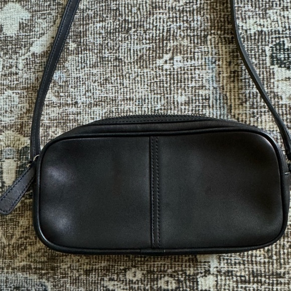 Coach bag black leather crossbody shoulder purse vintage coach - Picture 4 of 7